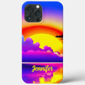 Zonsondergang boven water handtekening Case-Mate iPhone case (Achterkant)