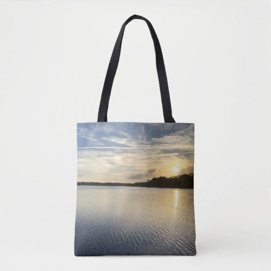 Zonsondergang boven Wildcat Lake Tote Bag (Voorkant)