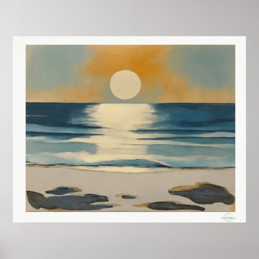 Zonsondergang boven zee Poster (Voorkant)