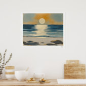 Zonsondergang boven zee Poster (Keuken)