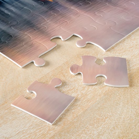 Zonsondergang boven Zürich, Zwitserland Legpuzzel (Zijkant)