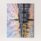 Zonsondergang boven Zürich, Zwitserland Legpuzzel (Verticaal)