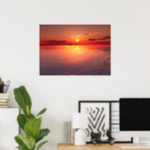 zonsondergang: brandend ijs poster (Thuiskantoor)