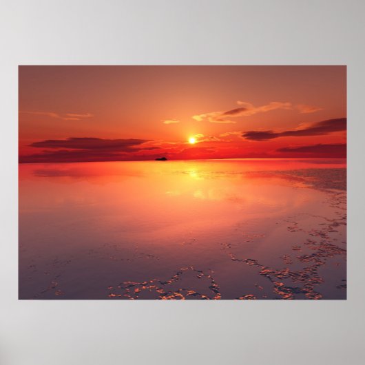 zonsondergang: brandend ijs poster (Voorkant)