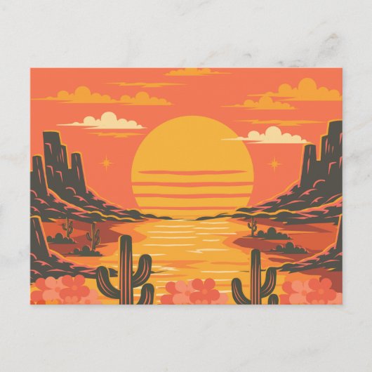 Zonsondergang Briefkaart (Voorkant)