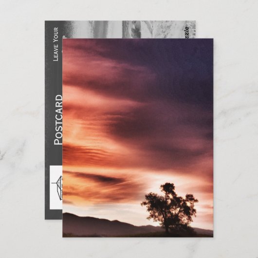 zonsondergang" briefkaart (Voorkant / Achterkant)