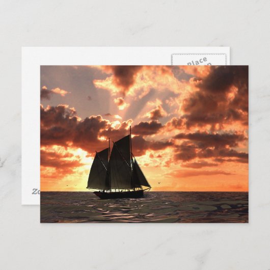 zonsondergang briefkaart (Voorkant / Achterkant)