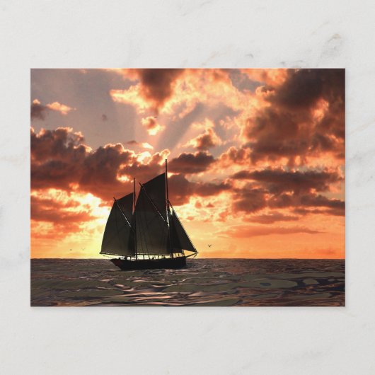 zonsondergang briefkaart (Voorkant)