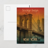 Zonsondergang Brooklyn Bridge Briefkaart (Voorkant / Achterkant)