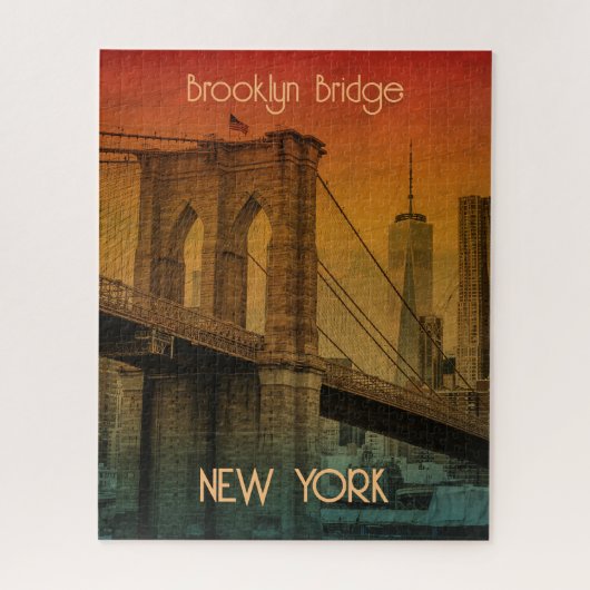 Zonsondergang Brooklyn Bridge Legpuzzel (Verticaal)