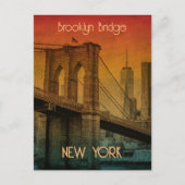 Zonsondergang Brooklyn Bridge New York uit het ver Briefkaart (Voorkant)
