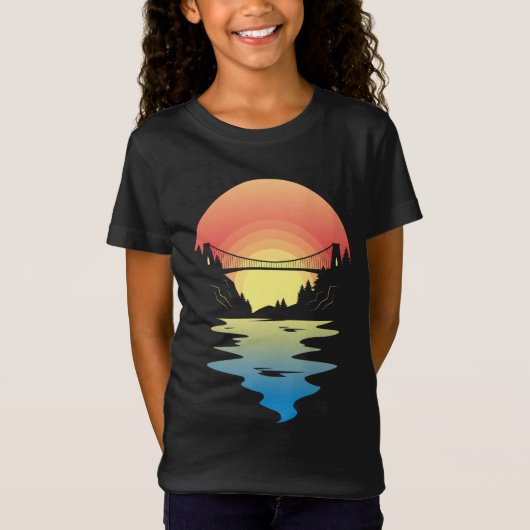 Zonsondergang Brug T-shirt (Voorkant)