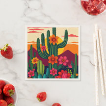 Zonsondergang Cactus met Bloemen