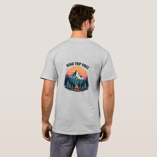 Zonsondergang Camping T-Shirt (Achterkant volledig)