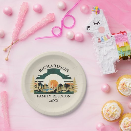  Zonsondergang Camping Trip Familie Reünie Papieren Bordje (Feest)