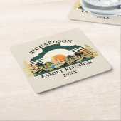  zonsondergang Camping Vakantie Familie Reünie Kartonnen Onderzetters (Schuin)