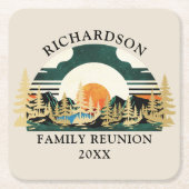  zonsondergang Camping Vakantie Familie Reünie Kartonnen Onderzetters (Voorkant)