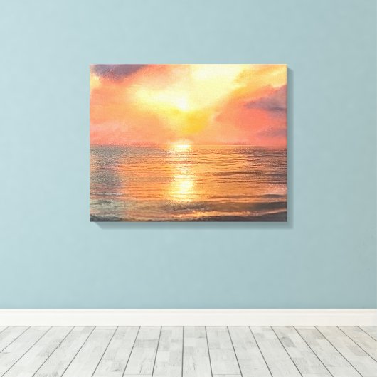 Zonsondergang Canvas Afdruk (Insitu (Houten vloer))