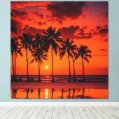 Zonsondergang Canvas Behang (Insitu (Houten vloer))