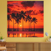 Zonsondergang Canvas Behang (Insitu (Woonkamer))