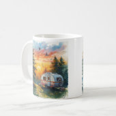 Zonsondergang Caravan Camping Illustratie Mok (Voorkant links)