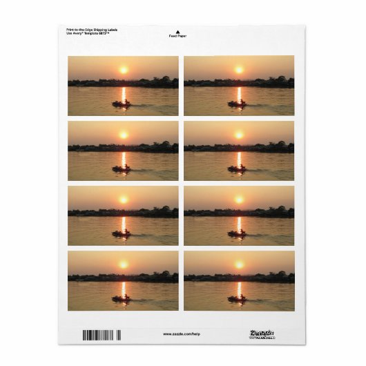 Zonsondergang Chao Phraya Rivier ... Ayutthaya, Th Etiket (Full Sheet)