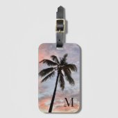 Zonsondergang Chic Palmboom Bagagelabel (Voorkant (verticaal))