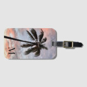 Zonsondergang Chic Palmboom Bagagelabel (Voorkant (horizontaal))
