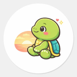 Zonsondergang Chill Ronde Sticker