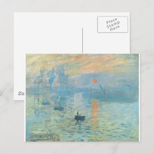 Zonsondergang - Claude Monet Briefkaart (Voorkant / Achterkant)