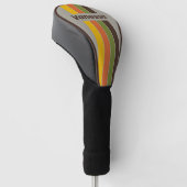 Zonsondergang Clover Speld Gestreept met Naam Golfheadcover (Schuin)