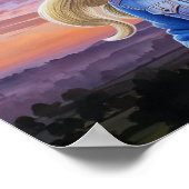 Zonsondergang Cowgirl  Poster (Hoek)