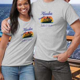 Zonsondergang Cruise Alaska Personaliseerbare T-Sh T-shirt