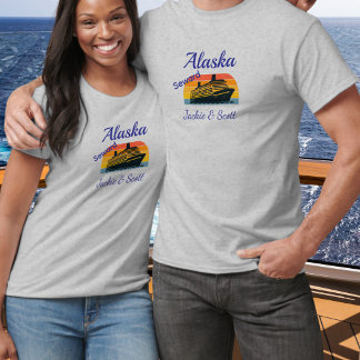 Zonsondergang Cruise Alaska Personaliseerbare T-Sh T-shirt