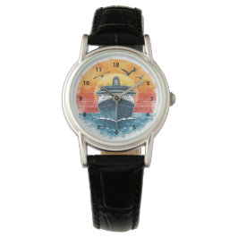 Zonsondergang Cruise Schip Vakantie Oceaan Caribis Horloge