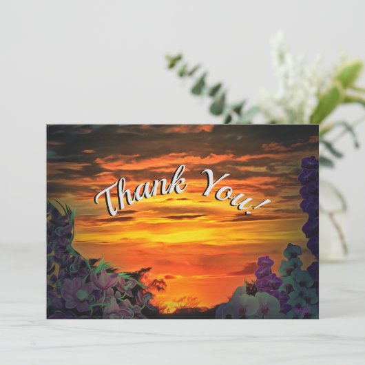 Zonsondergang Dank u 2584 Bedankkaart (Staand voorkant)