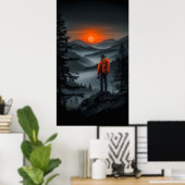 Zonsondergang: De Wandelroute Uitzichtpunt Poster (Thuiskantoor)