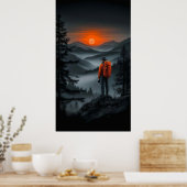 Zonsondergang: De Wandelroute Uitzichtpunt Poster (Keuken)