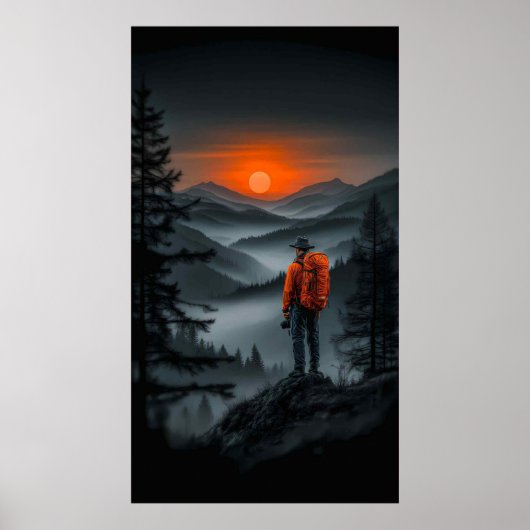 Zonsondergang: De Wandelroute Uitzichtpunt Poster (Voorkant)