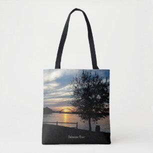 Zonsondergang, Delaware Rivier, Tote Bag