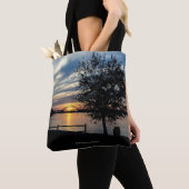 Zonsondergang, Delaware Rivier, Tote Bag (Dichtbij)