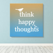 Zonsondergang Denk Gelukkig Canvas Afdruk (Insitu (Houten vloer))