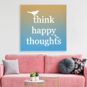 Zonsondergang Denk Gelukkig Canvas Afdruk (Insitu (Woonkamer))