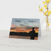 Zonsondergang die de kaart van Vaderdag vissen (Gele Bloem)