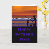 Zonsondergang die, de kaart van Vaderdag vissen (Gele Bloem)