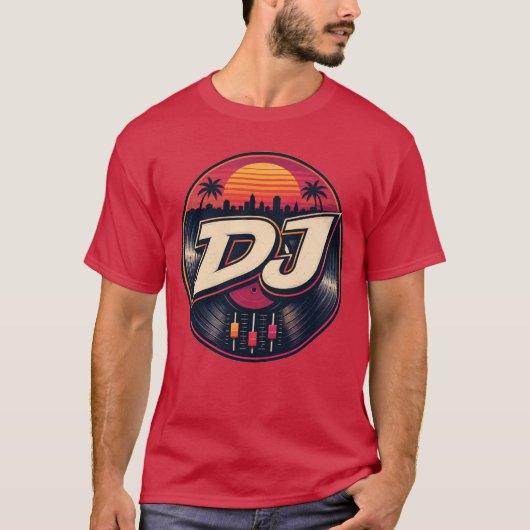 Zonsondergang DJ Grafische T-Shirt (Voorkant)