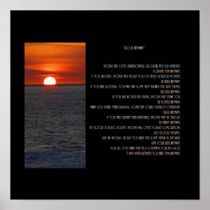 Zonsondergang "Doe het toch" Poster