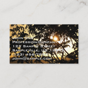 Zonsondergang door bomen I Tropische fotografie Visitekaartje