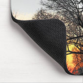 Zonsondergang door de bomen Art Muismat (Hoek)
