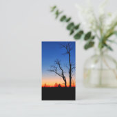 Zonsondergang door de bomen visitekaartje (Staand voorkant)